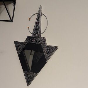 Geometric Black and Silver Wall Mirror